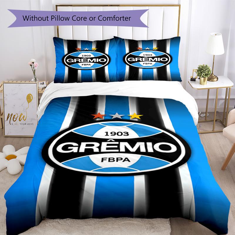 Grêmio FBPA Printed Pattern Duvet Cover Set – Includes 1 Duvet Cover and 2 Matching Pillowcases Bedroom Decor Christmas Gifts