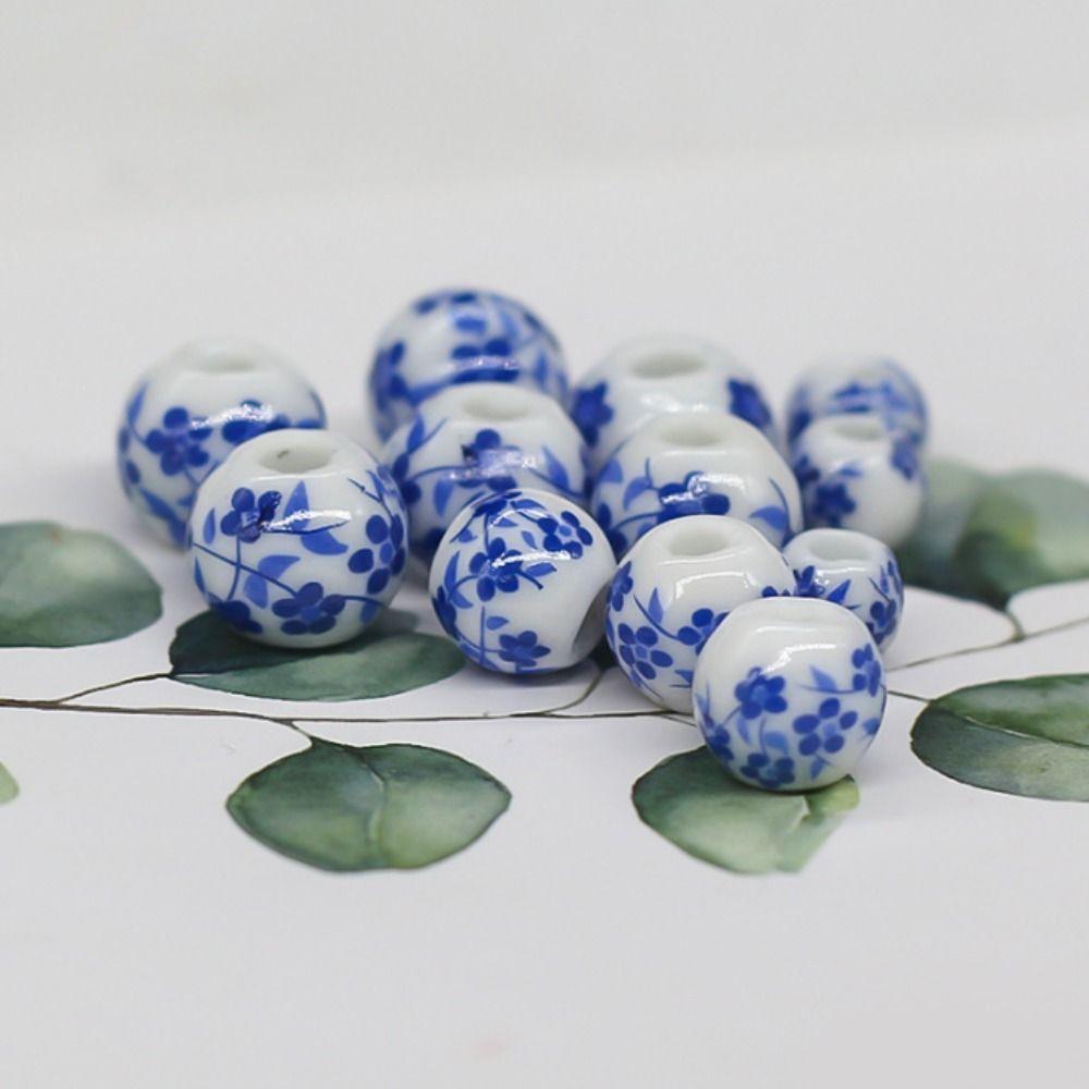 100pcs 100PCS Ceramic Beads Porcelain Spacer Beads Handmade Loose Beads  DIY Beading Crafts