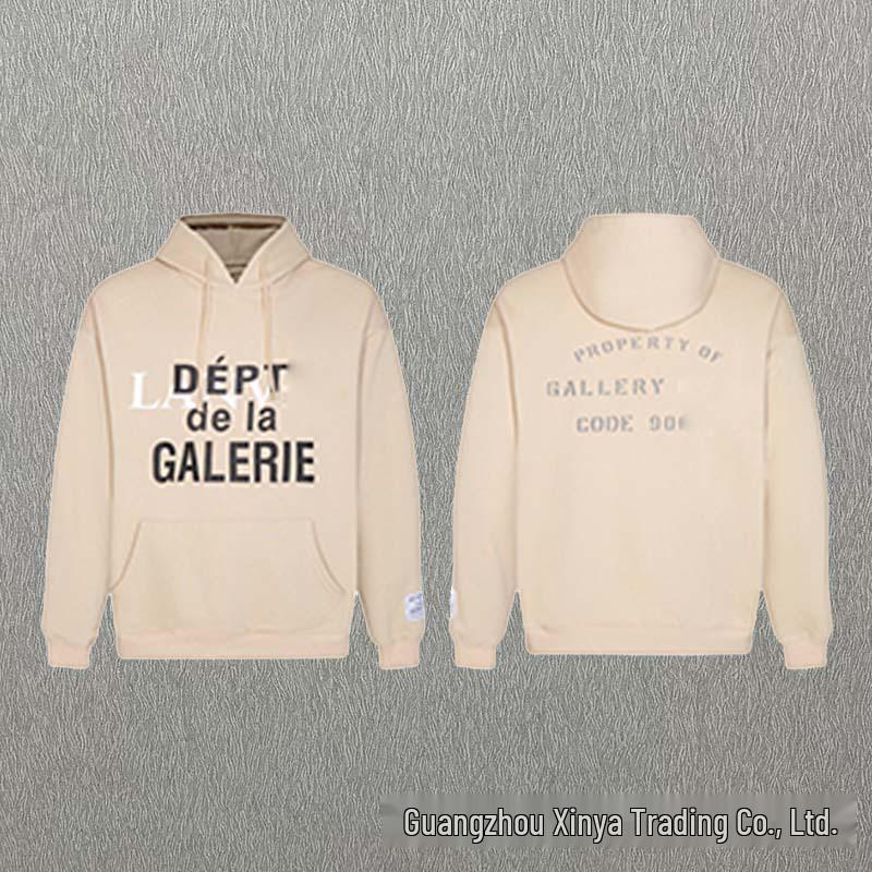 GALLERY DEPT Bluza Unisex z Kapturem Bawełniana z Plamami Farby Graffiti - Jesienna Luźna