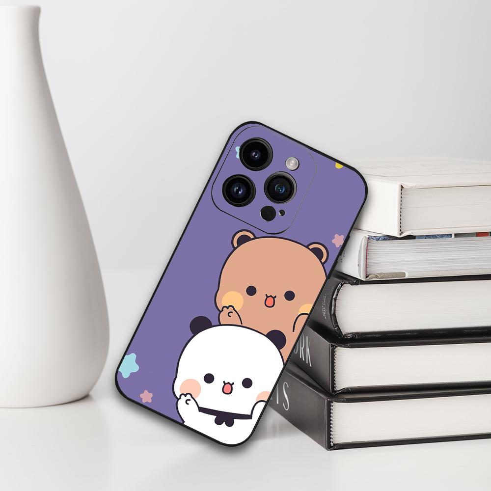 Cute Cartoon BUBU DUDU Phone Case For Iphone 16 15 11 13 14 Pro Max 7 8 Plus X Xr Xs Max 12mini Black Shell Cover Case