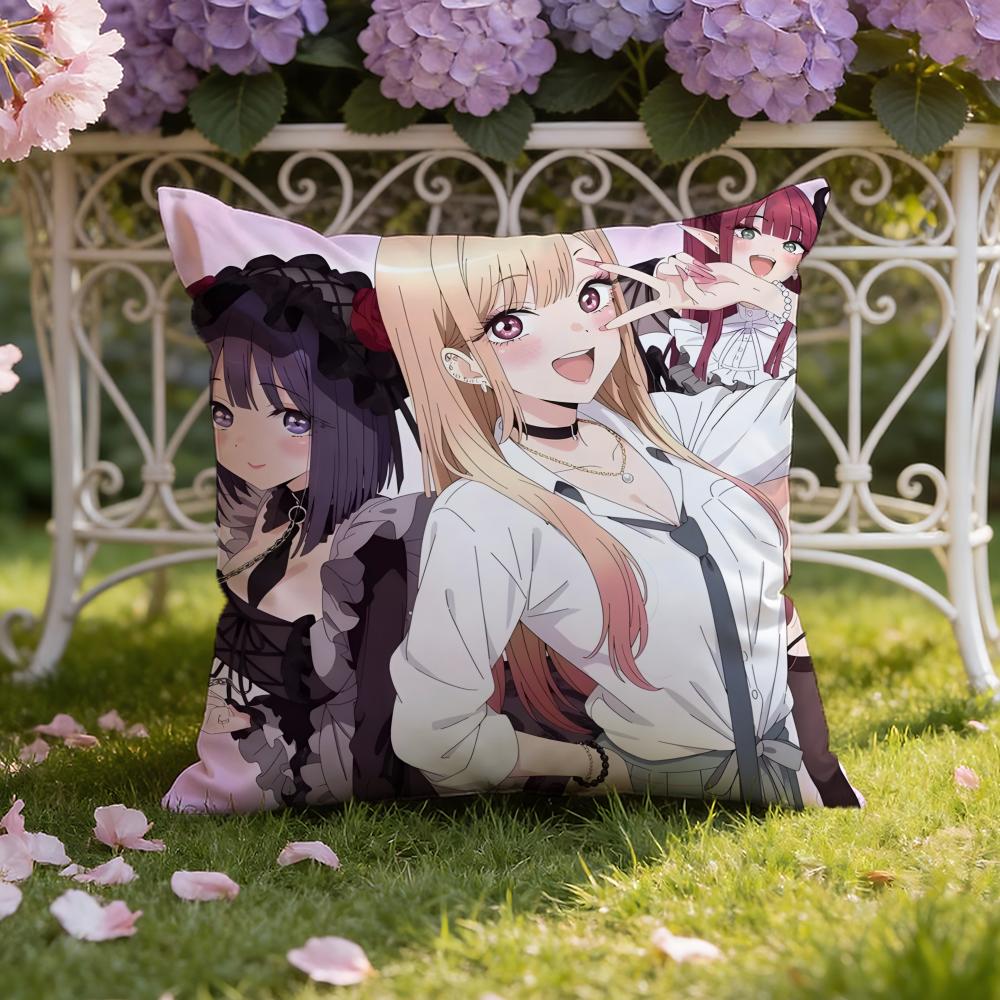 Anime D-Dress-Up D-Darling Cushion Cover Home & Car Dual-Scene Pillow Cover: Reversible for Premium Comfort