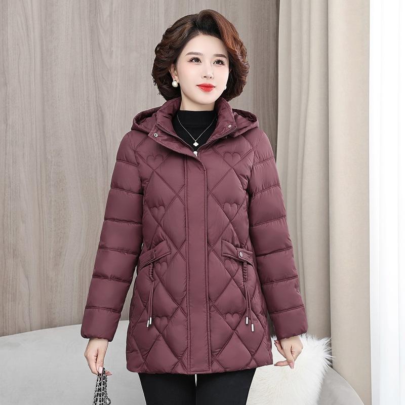Modern Style, Middle-aged and Elderly Women's Winter Cotton Jacket, New Style, Wide Wife's Autumn and Winter Coat, Thickened