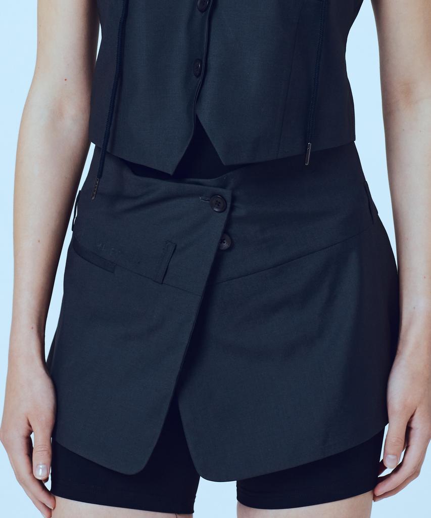 Etosome Two-Way Wrap Skirt (Dark Gray)