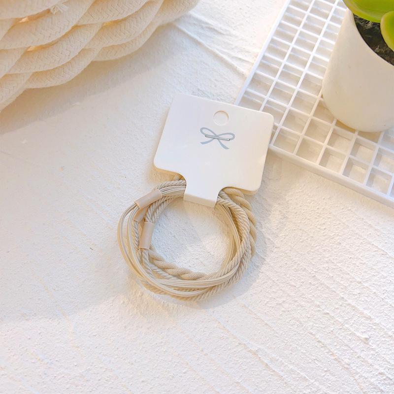 Korean Simple Hair Accessories Twist Hair Ties, High Elasticity Rubber Bands, Non-Damaging Rings Set, Basic Style
