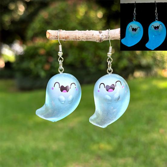 Ghost Earrings Glow-in-the-Dark Ghost Pendant Earrings for Women Decor, Fun Cute Earrings, Ghost Necklace for Women Halloween Jewelry