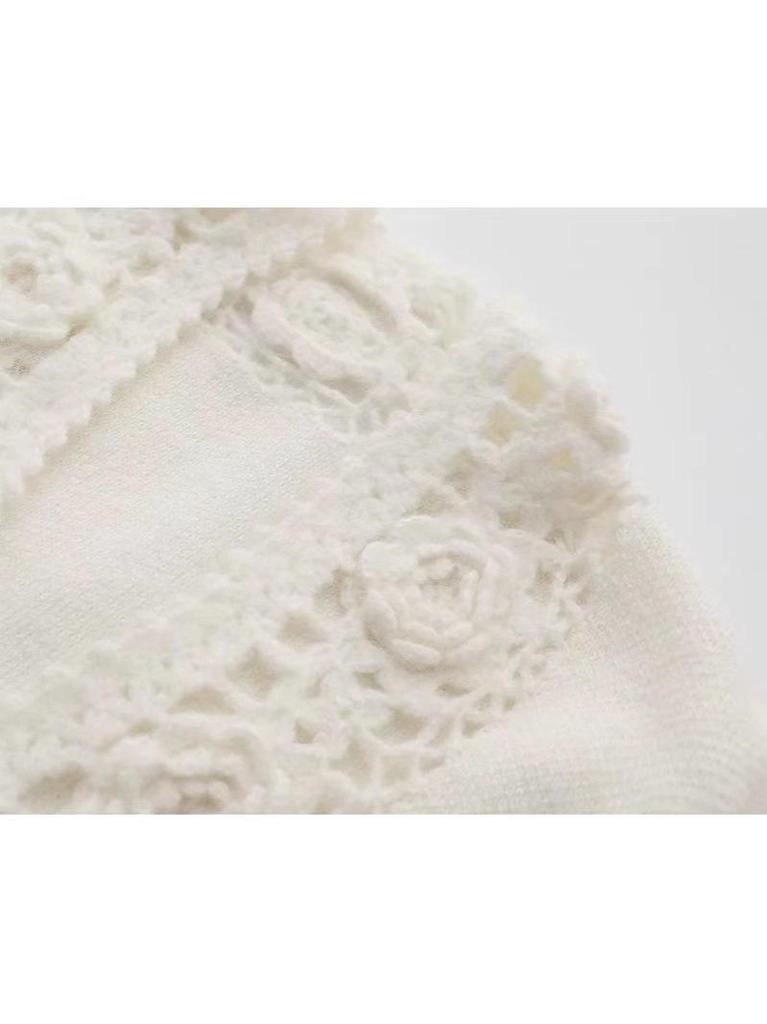 Korean Style 3D Rose V-Neck Wool Cardigan Sweater for Women