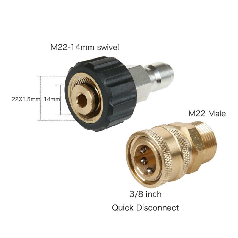 Pressure Washer Quick Release M22//14 Coupling 3//8 Male Probe Connector