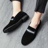 Fashion Luxury Fashion Designer New Black Brown Suede Leather Formal Shoes For Men Slip On Loafter Wedding Dress Homecoming