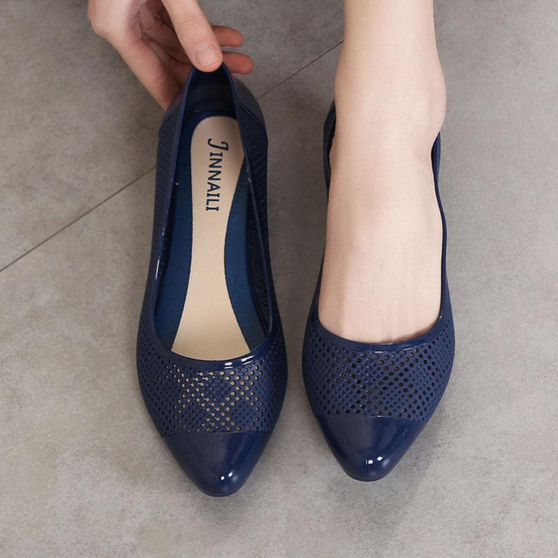 High Heel Sandals for Women Summer Fashion Outdoor Wear Medium Heel Shallow Mouth Thick Heel Non-slip Waterproof Shoes