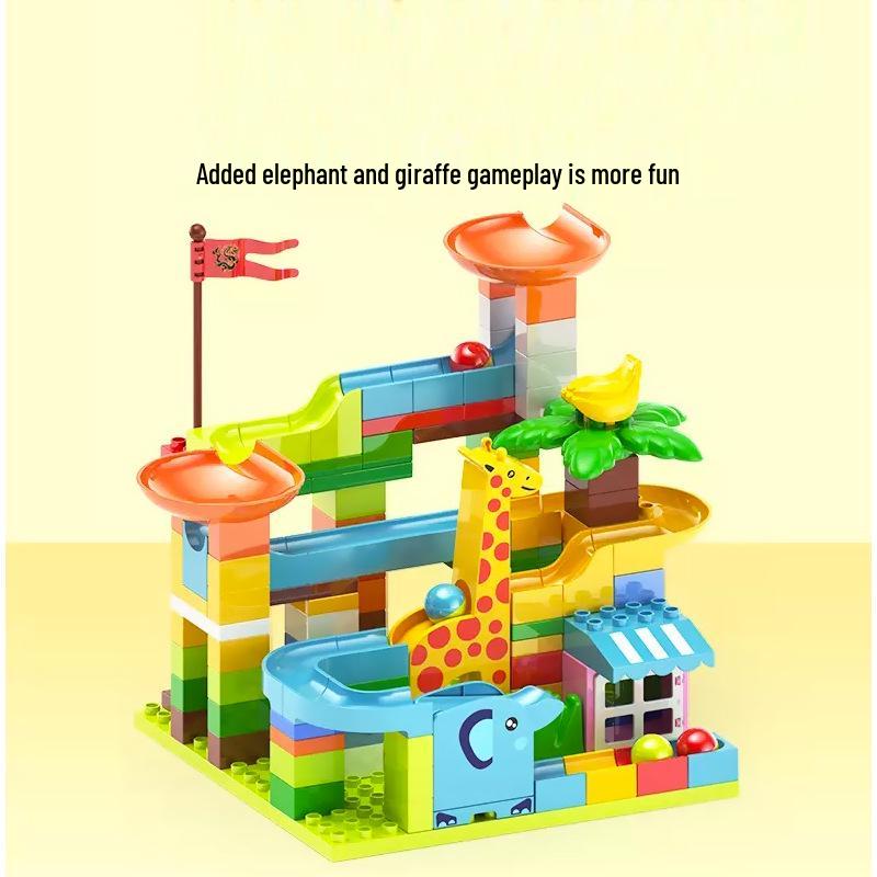 Leqiao Tiangong Giraffe & Crocodile Track Playset with Slide & Piano Assembly