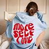 Oversized Gothic Style Letter Print Hooded Long Sleeve Sweatshirt Women S-3XL Regular Fit Streetwear