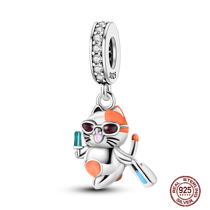 New Copper Luminous Elf Blue Purple Butterfly Octopus Snake Charms Beads Fit Pendant Original Bracelets Diy Jewelry