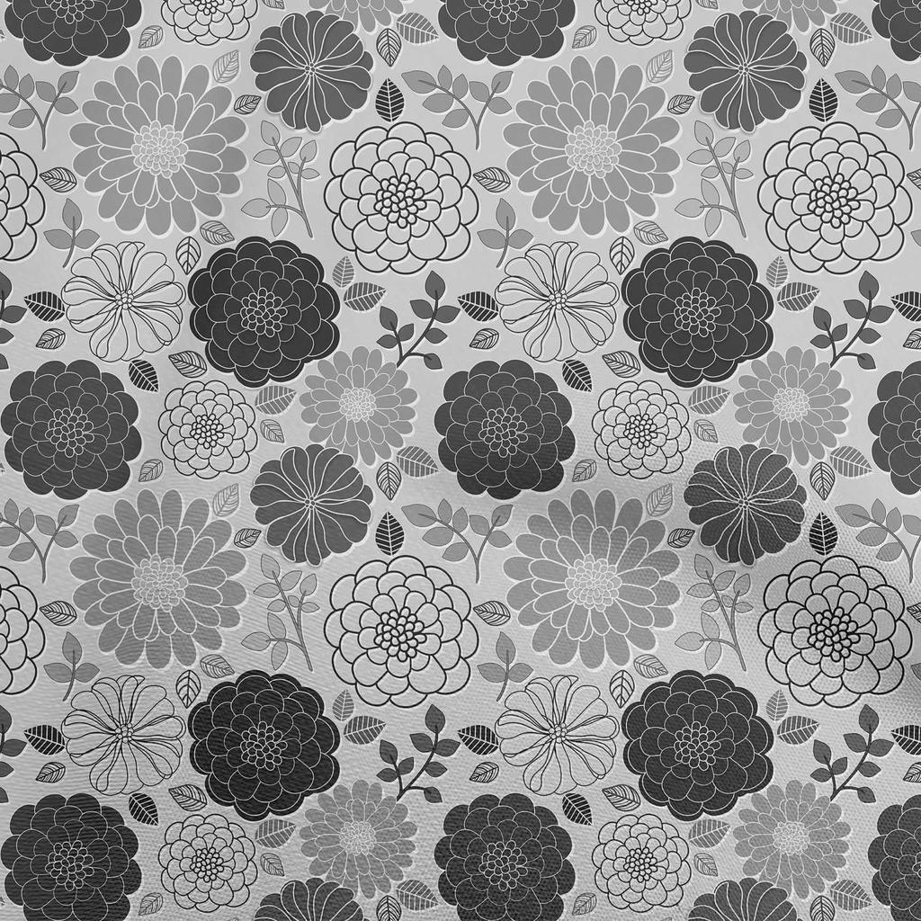 oneOone Cotton Flex Gray Fabric Floral Retro Sewing Material Print Fabric By The Yard 40 Inch
