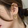 Women's Simple Punching Circle Wrap Vintage Layered Earrings