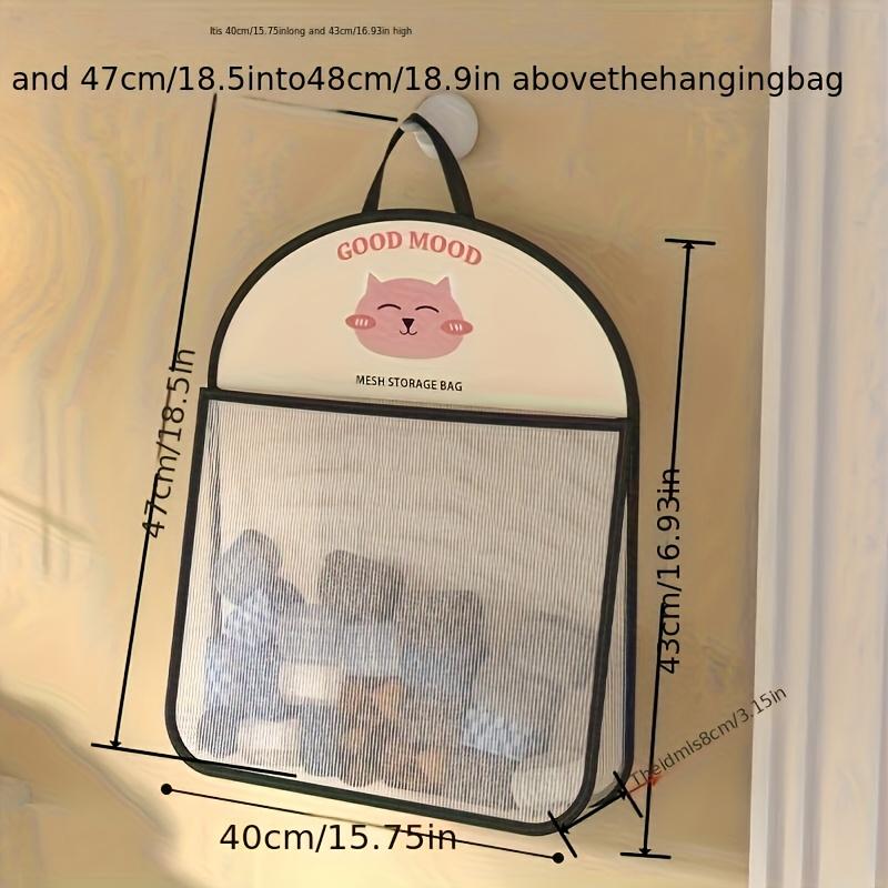 [Breathable Washable] Mesh Storage Bag | 1pc | Polyester | Breathable  & Washable | Laundry Organizer | Wall-Mounted Underwear and Socks Sorting Pouch Kitten