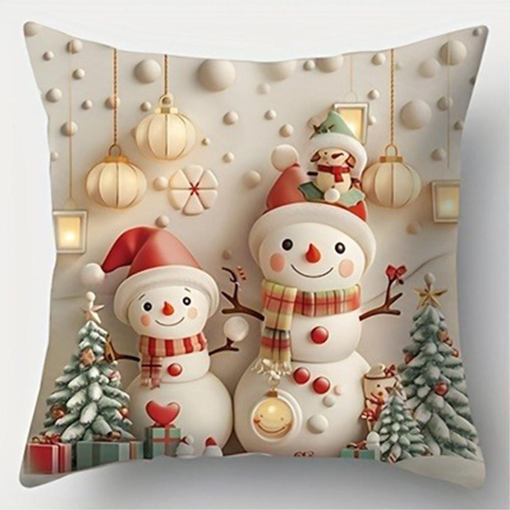 Christmas Decoration Pillowcase New Year Gift Santa Claus Snowman Pillow Cover Home Room Decoration Sofa Cushion Cover