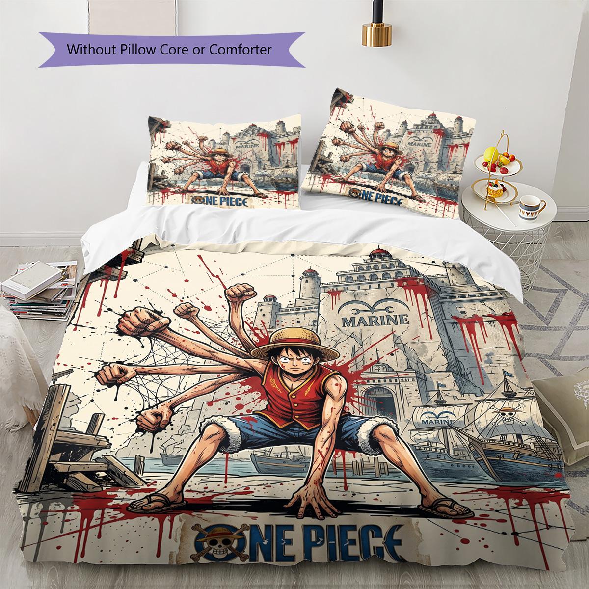 

One Piece Pattern Bedding Pillowcase & Duvet Cover Set for Home Decoration Birthday Gift Set (1 * duvet cover + 2 * pillowcase, without core) 135x200cm