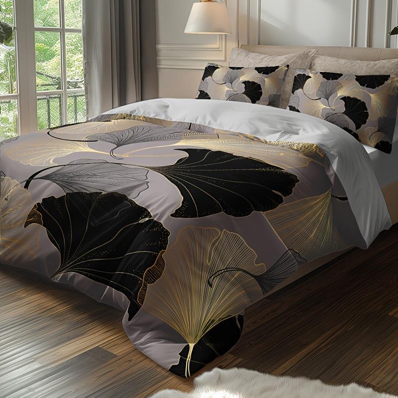 Ginkgo biloba 3D high definition digital printing duvet cover set soft and comfortable bedding