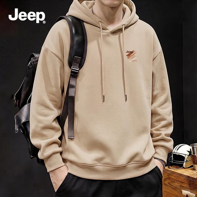 JEEP Men's Heavyweight Loose-Fit Hooded Sweatshirt