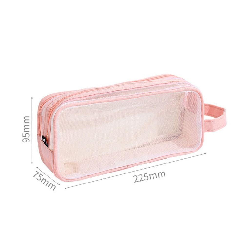 Transparent Pencil Case Mesh Stationery Pouch New Pen Organizer Bag Stationery