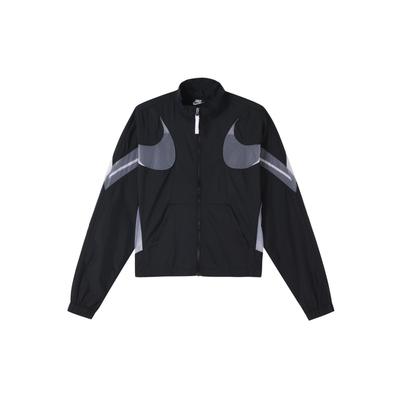 Športová tkaná bunda so stojačikom Dámska bunda Čierna CZ8285-010