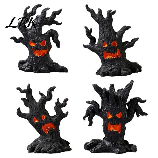 Miniature Sand Table Landscaping Halloween Tree Demons Ornaments, Resin Micro Landscape Figures, Dark Gothic Window Display Props Forest Ghost