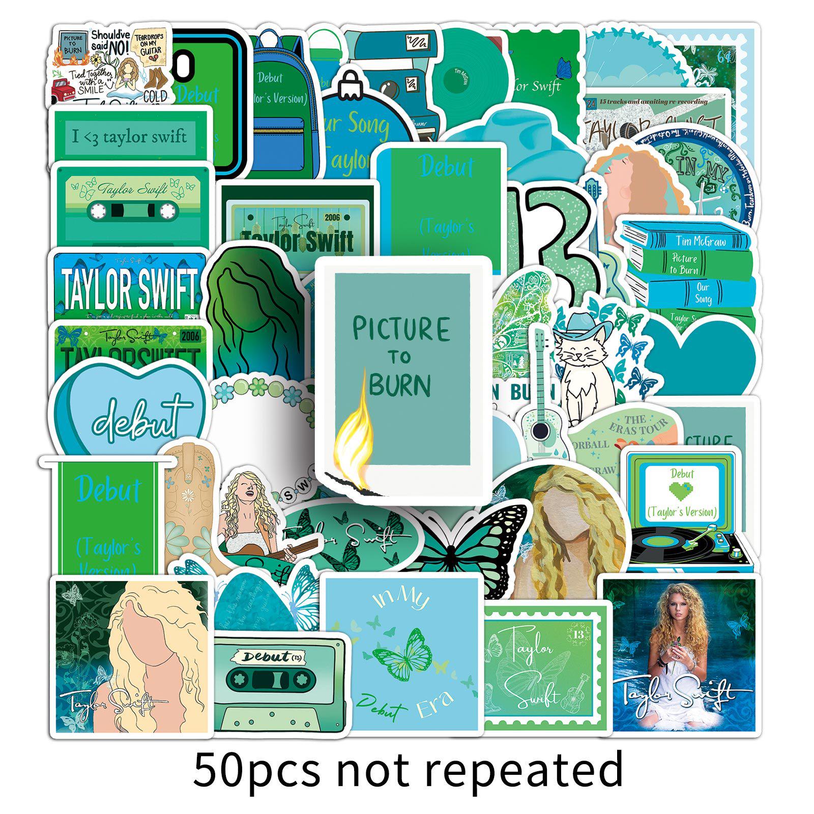50 Taylor Swift Self-Titled Album Graffiti Stickers - Creative Celebrity Merchandise for Phone Decoration