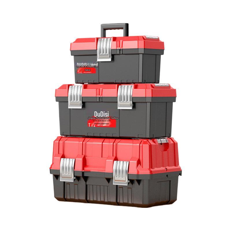 Three-Layer Foldable Plastic Toolbox for Car-Mounted Storage and Multi-Functional Repairs