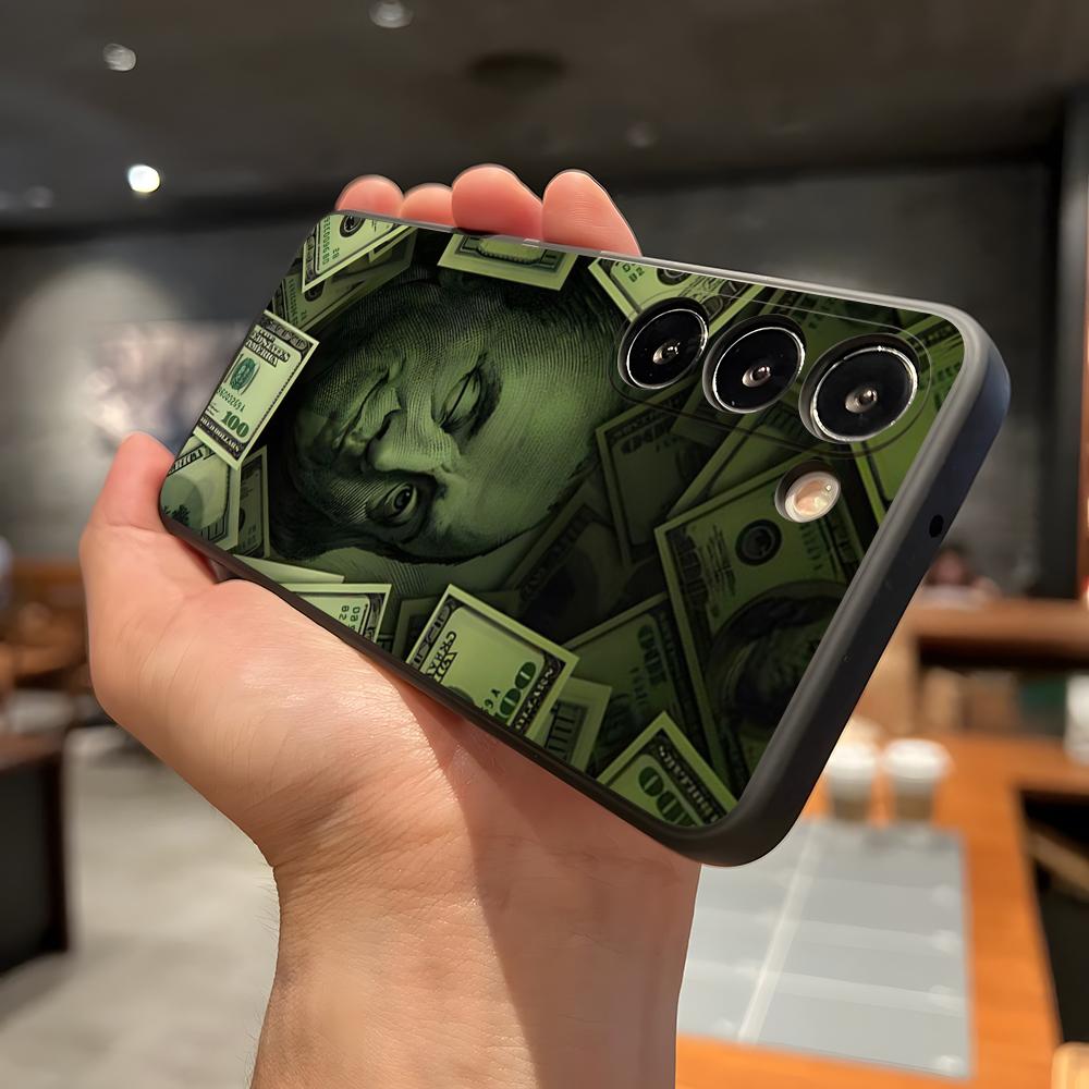 Luxury D-dollar US-S Phone Case For Samsung A56 A36 A26 A16 A15 A25 A35 A55 A14 A34 A24 A54 Black Soft Shell