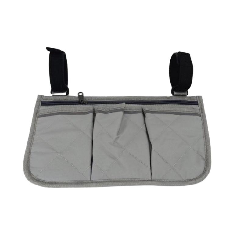 5 Colors Wheelchair Side Organizer Bag Multi Pockets Armrest Storage With Zipper