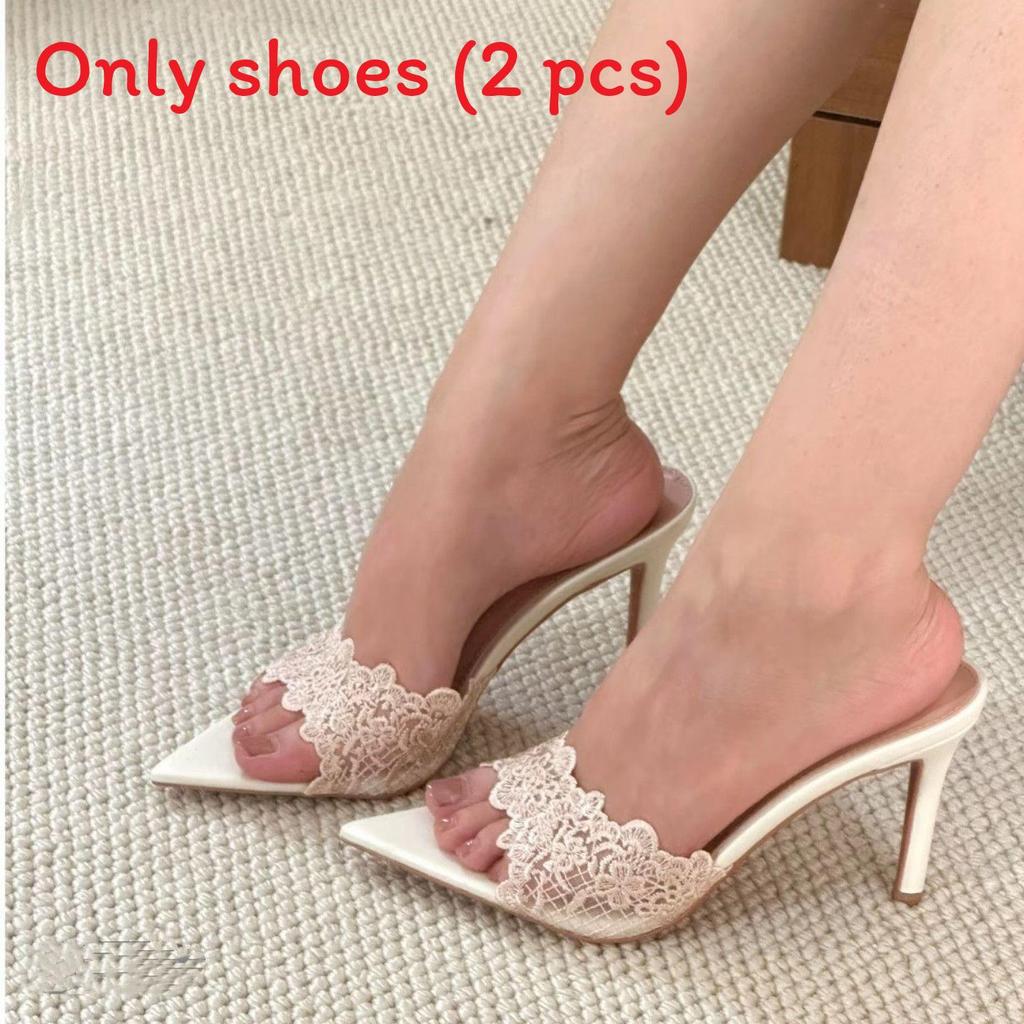Lace Embroidery Pumps With Waterproof Platform For Casual Summer Wear