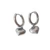 European 316 Stainless Steel Heart Pendant Earrings: Fashionable, Trendy, Versatile Studs & Hoops for Women.