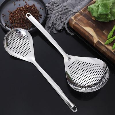 304 Stainless Steel Filter Spoon with Comfort Handle and Hanging Holes Strainer Skimmer for Kitchen Cooking Draining and Frying