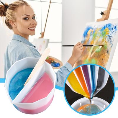 4 Pezzi Silicone Versa Spacca Tazza Tazza per Miscelare Colori Pittura Design Multicomparto Riutilizzabile Arte Fluida Resina Artigianato Tazza per Miscelare