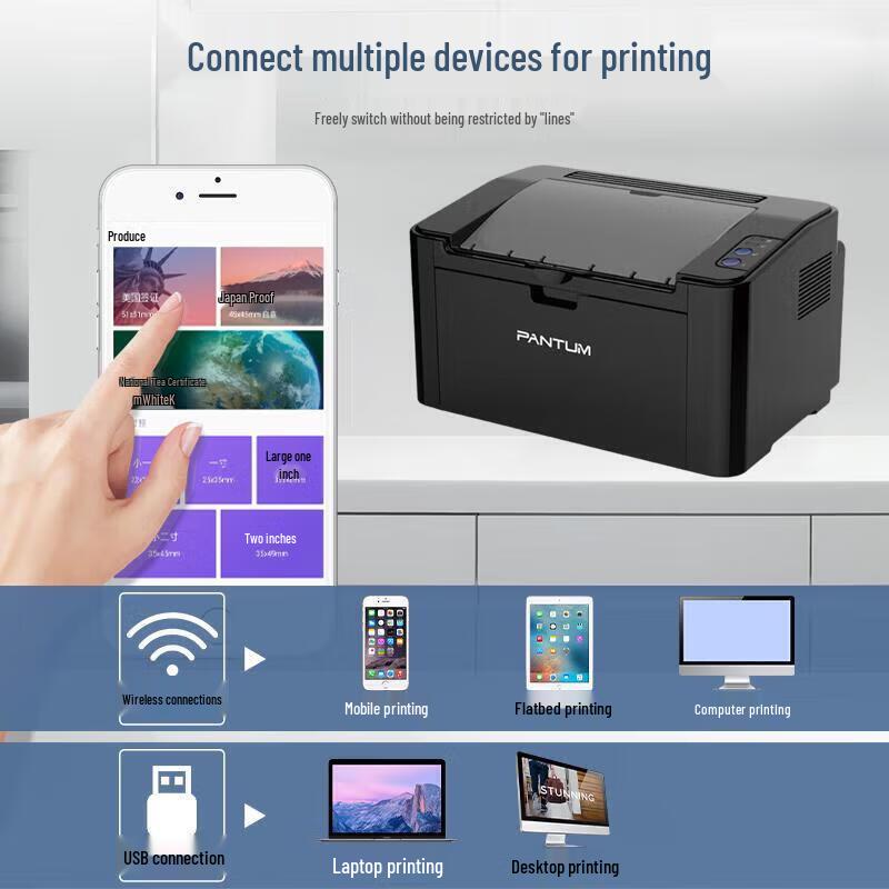 PANTUM P2509NW Black and White Laser Printer CN plug (adapter included)
