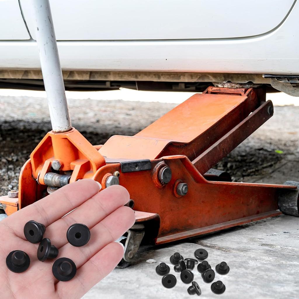 12 Pack Rubber Jack Oil Plug, Hydraulic Jack Oil Plug Flat-Head Rubber Hydraulic Filler Bung for Oil Reservoir Hole Black Jack Plugs Rubber for Oil