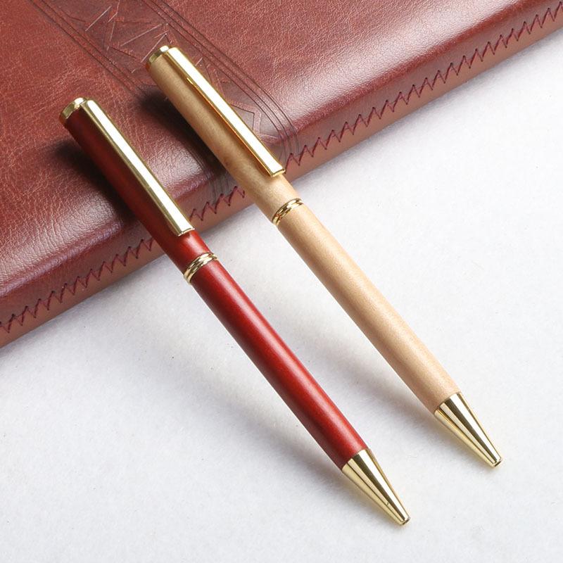 Creative Maple Pen Signature Pen Ballpoint Pen Wood Gift Box Set Travel Commemorative Activities Celebration Gift Wooden Pen