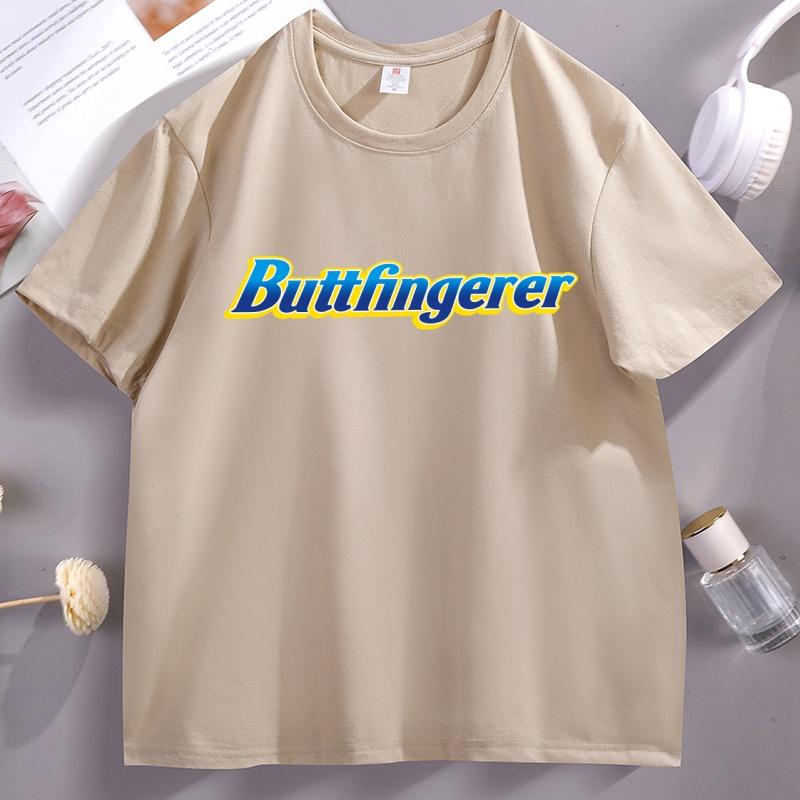 

Butterfingerer Adult Funny Tee Cotton Short Sleeved T-shirt Summer Round Neck Loose and Base Shirt for Men Women Basic Tee 5XL різнокольоровий