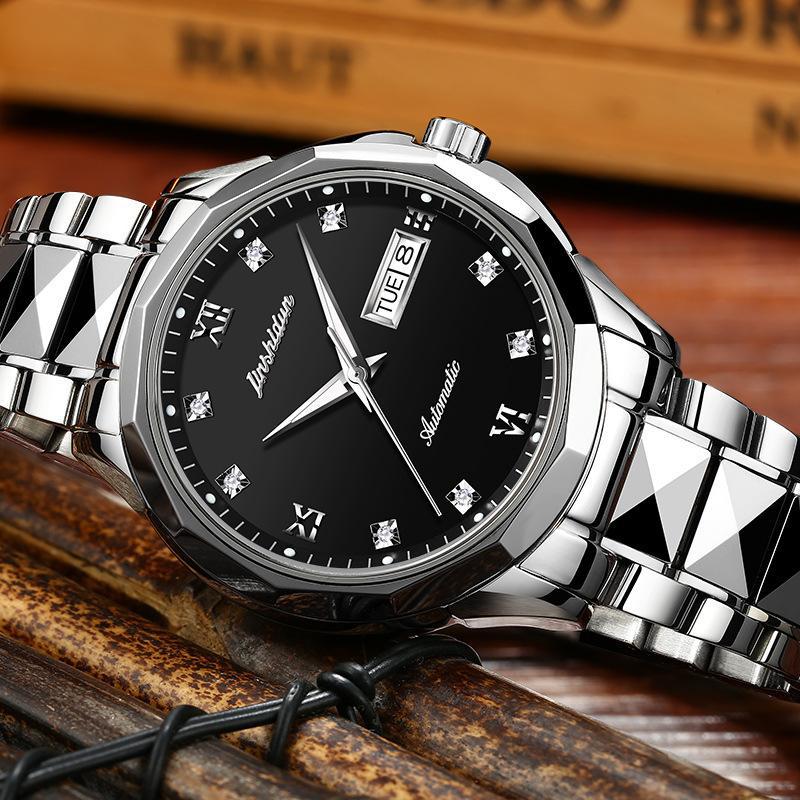 JINSHIDUN New Business and Leisure Men's Watch Automatic Mechanical Watch Luminous Waterproof High-end Business Watch Male
