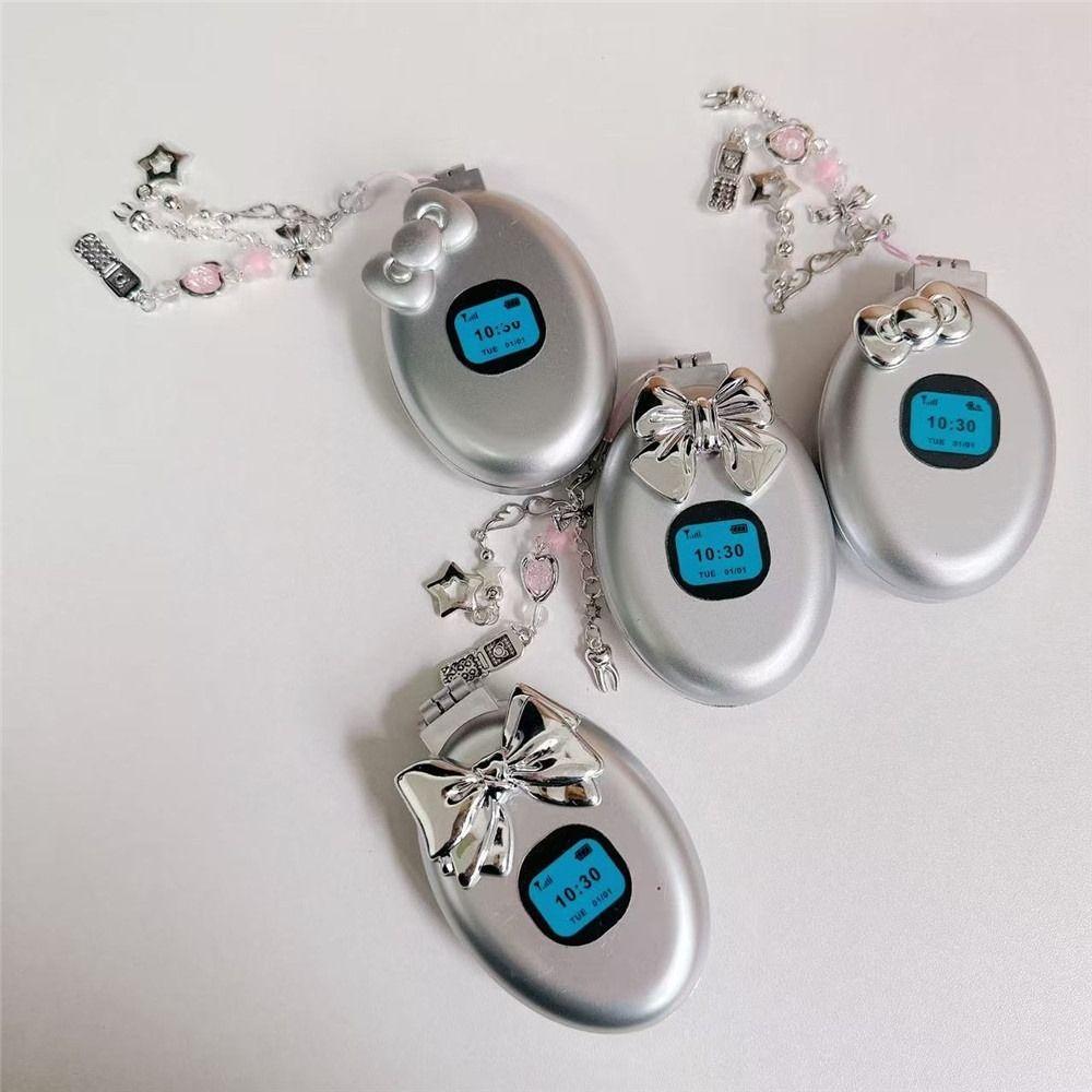 Flip Phone Air Cushion Comb Millennium Style Y2k Pendant Plastic Make-up Mirror Cosmetic Travel