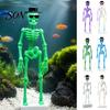 Luchtpomp Aangedreven Aquarium Decoratie Dansend Skelet Aquarium Bubbler, Lichtgevend in het Donker met Aangedreven Beweegbaar Interactief Vis Ornament Actie,