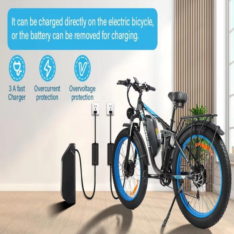 Ebike BLJ DP-2603 3000W Dual Motor 52V 32AH Battery, Front and Rear Shock Absorption, 26-inch Snow Tires, Adult E-Bicycle.