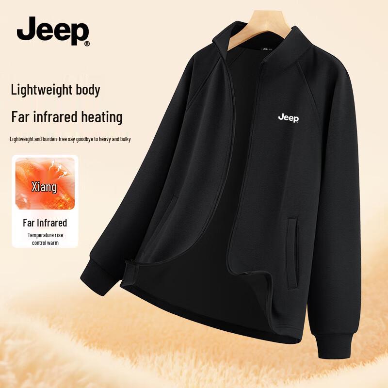 JEEP Men s Heavyweight Quick-Dry Stand-Collar Knit Jacket M
