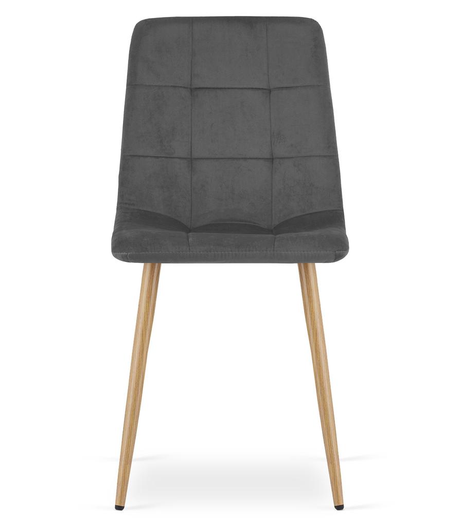KARA chair - dark gray velvet / wood color legs x 1
