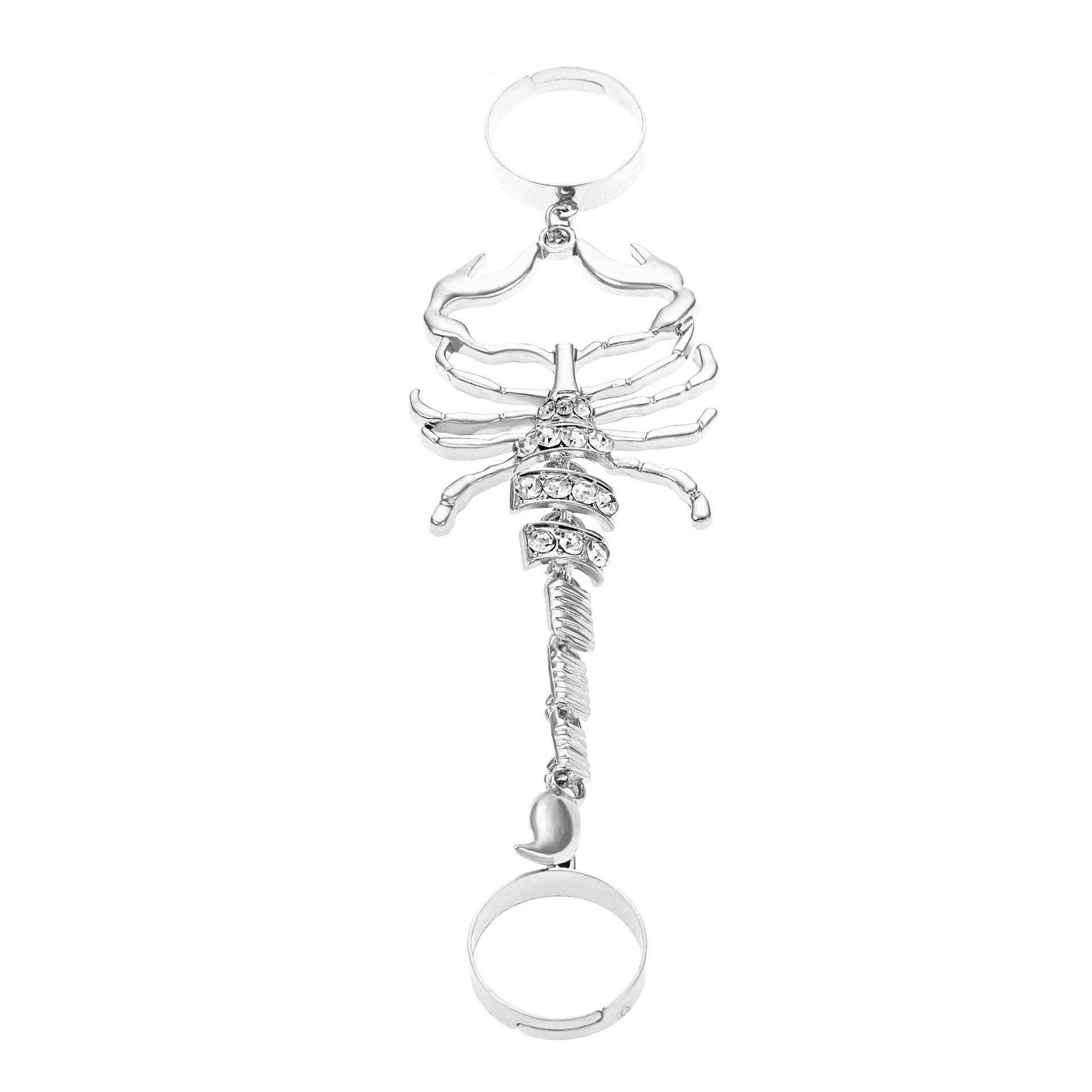 

Преувеличенный скорпион вспышка дрель панк хип-хоп ins ветер сплав эластичное кольцо кольцо кольцо кольцо цепь указательный палец кольцо серебряный