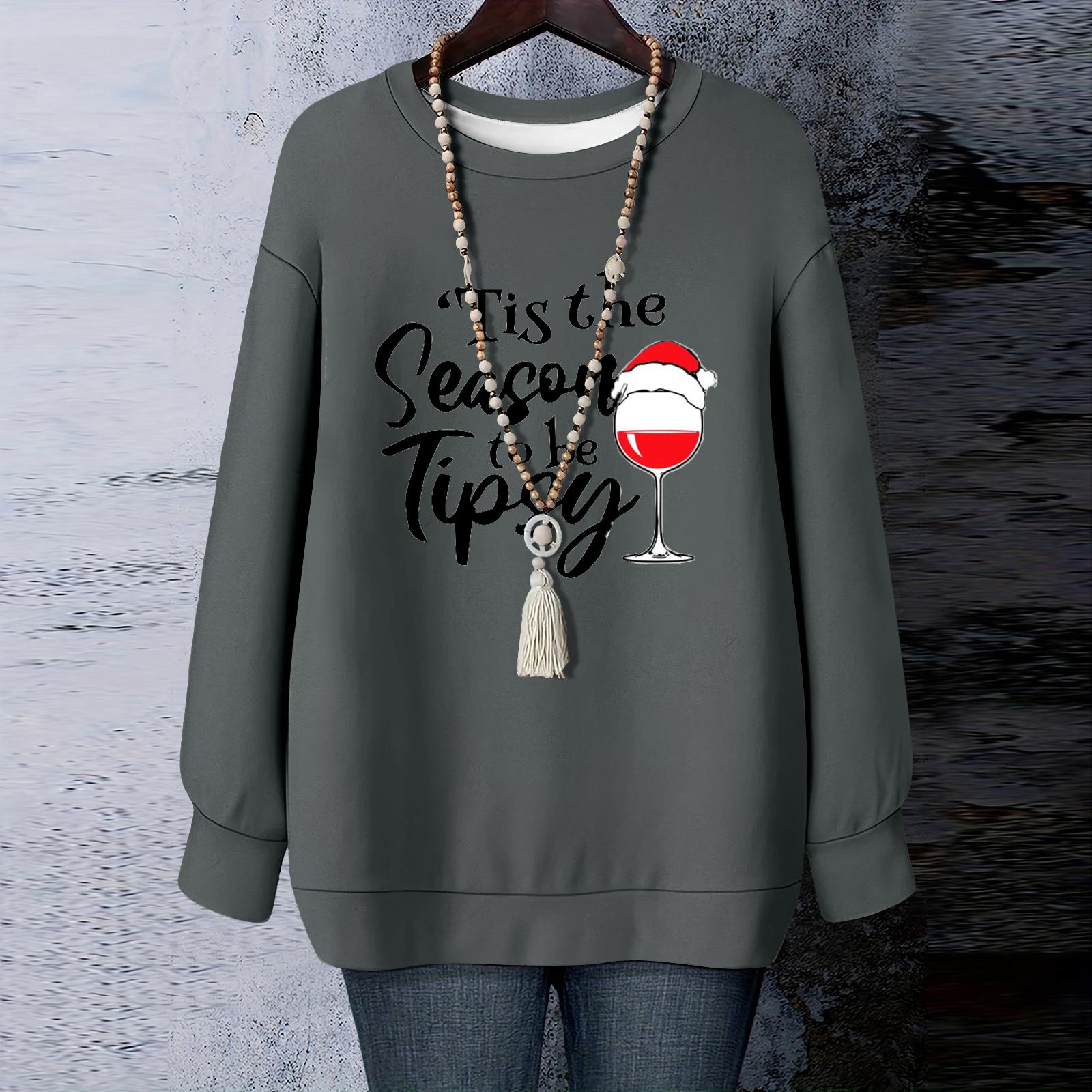 

Женская рождественская футболка с круглым вырезом и длинными рукавами M