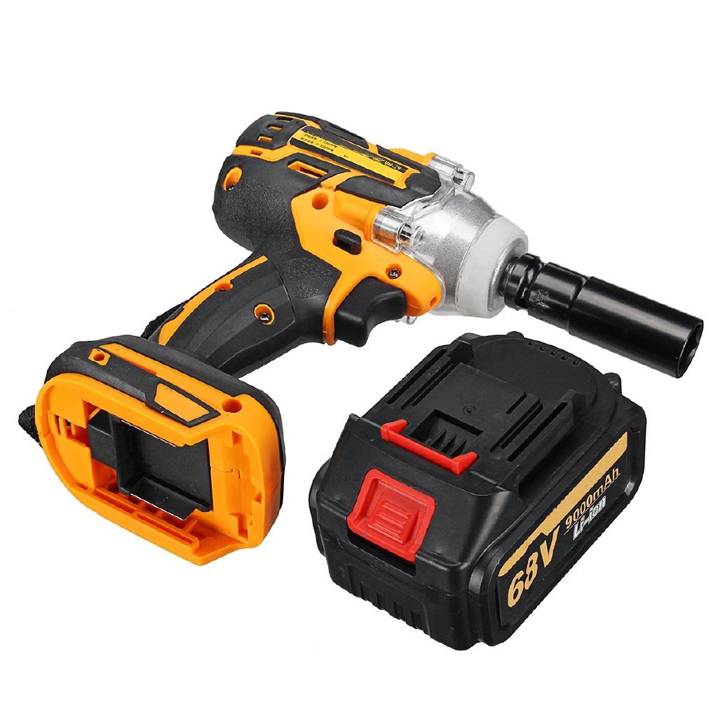 68V 9000mAh 520N.m Cordless Lithium-Ion Battery AC100-240V Electric Impact Wrench Cordless Brushless with Battery
