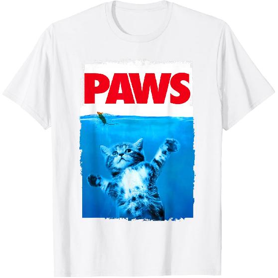 Xiongying Paws Cat and Mouse Top, Cute Funny Cat Lover Parody T-Shirt