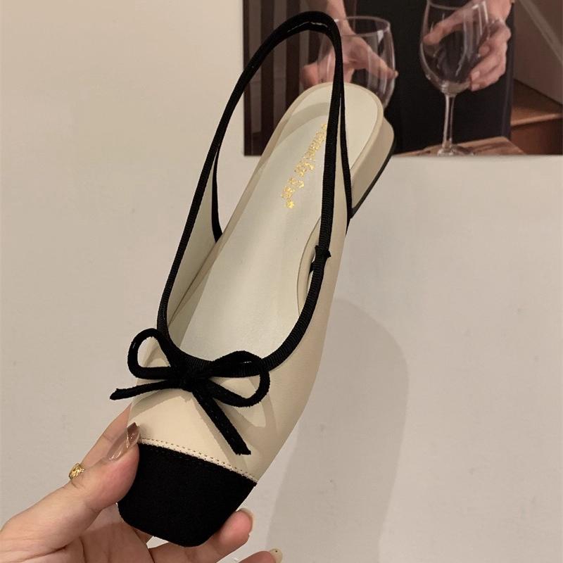 Fashion SUOJIALUN 2025 Autumn New Women Sandal Fashion Mix Color Ladies Elegant Slip On Mules Shoes Square Low Heel Dress Slingback Shoe