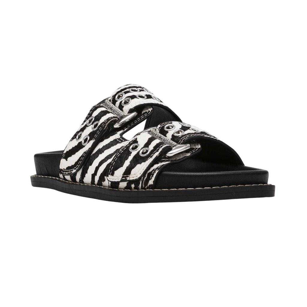 Steve Madden Womens/Ladies Agent Zebra Print Sliders